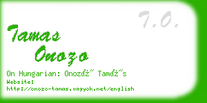 tamas onozo business card